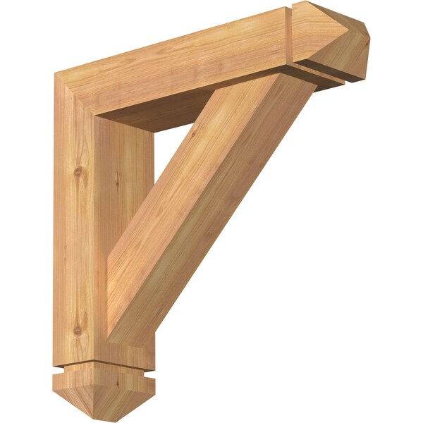 Ekena Millwork Traditional Arts and Crafts Smooth Bracket w/ Offset Brace, Western Red Cedar, 5 1/2"W x 22"D x 22"H BKT0604X22X22TRA03SWR - main